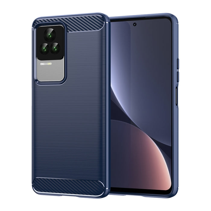 Estuche de TPU de fibra de carbono con textura cepillada, For Xiaomi Redmi K40S