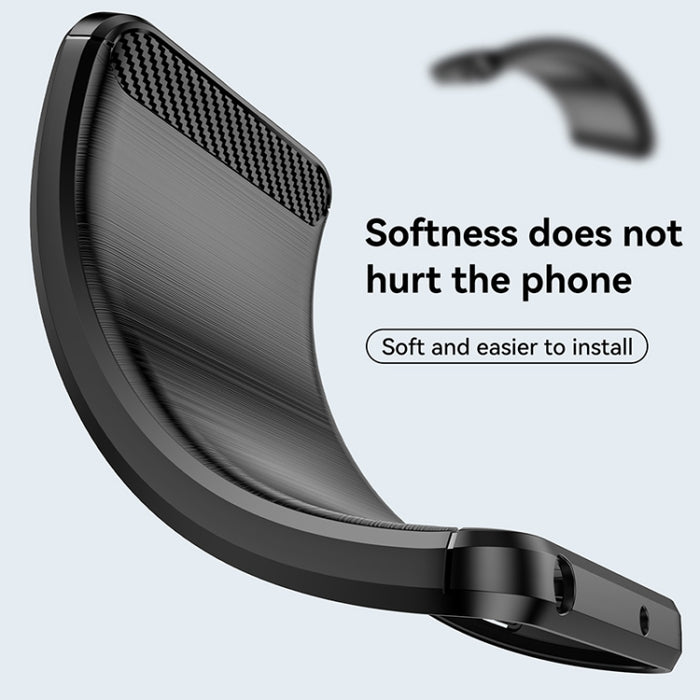 Estuche de TPU de fibra de carbono con textura cepillada, For Xiaomi Redmi 10 Prime+ 5G