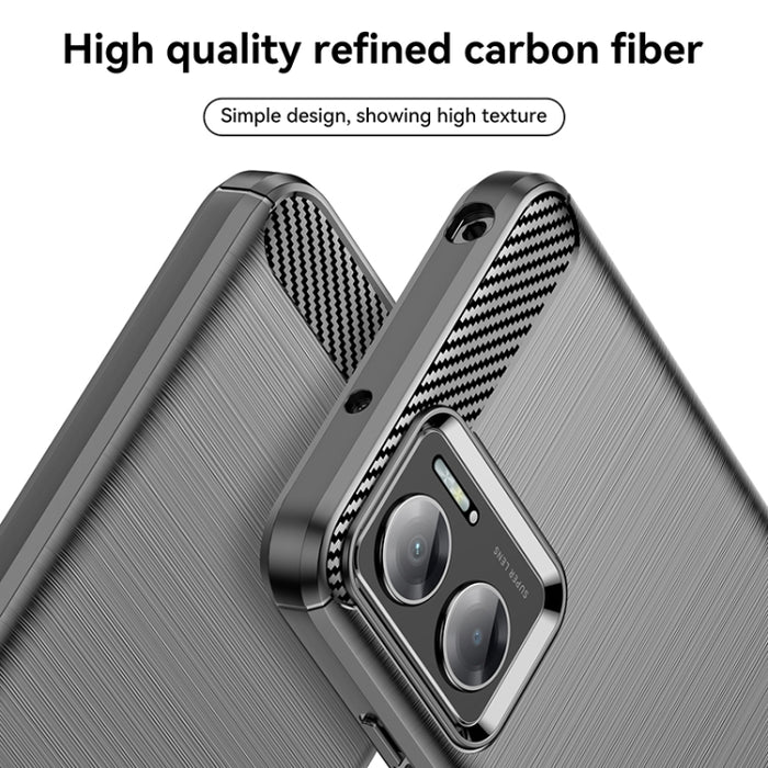 Estuche de TPU de fibra de carbono con textura cepillada, For Xiaomi Redmi 10 Prime+ 5G