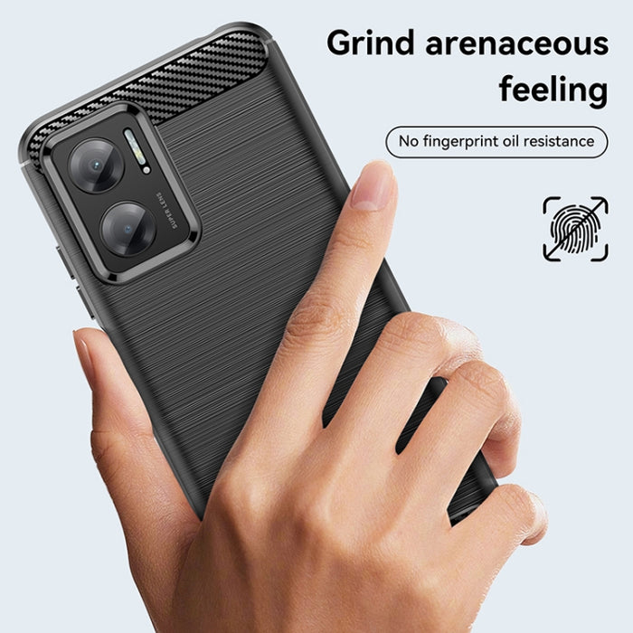 Estuche de TPU de fibra de carbono con textura cepillada, For Xiaomi Redmi 10 Prime+ 5G
