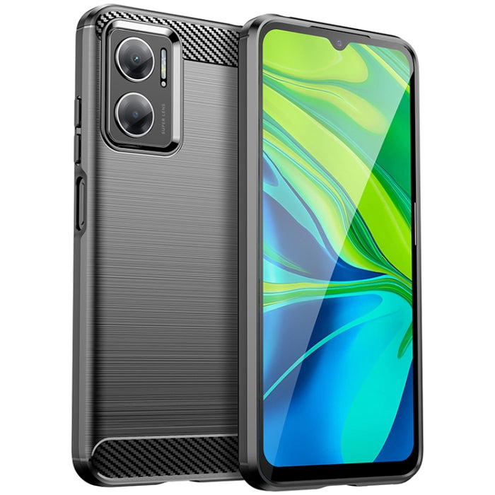 Estuche de TPU de fibra de carbono con textura cepillada, For Xiaomi Redmi 10 Prime+ 5G