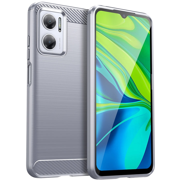 Estuche de TPU de fibra de carbono con textura cepillada, For Xiaomi Redmi 10 Prime+ 5G