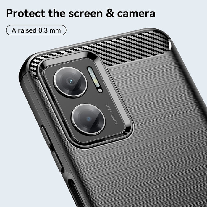 Estuche de TPU de fibra de carbono con textura cepillada, For Xiaomi Redmi Note 11E, For Xiaomi Redmi Note11T Pro 5G, For Xiaomi Redmi Note11T Pro+ 5G