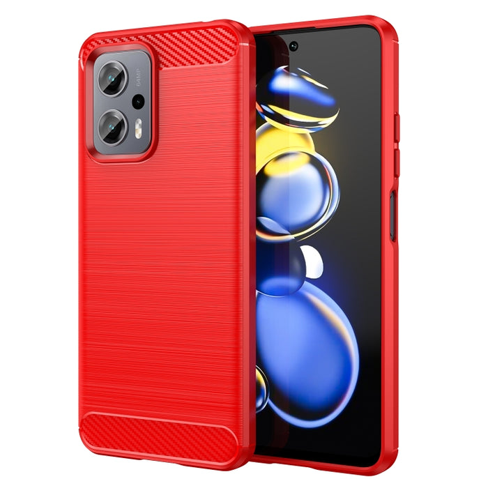 Estuche de TPU de fibra de carbono con textura cepillada, For Xiaomi Redmi Note 11E, For Xiaomi Redmi Note11T Pro 5G, For Xiaomi Redmi Note11T Pro+ 5G