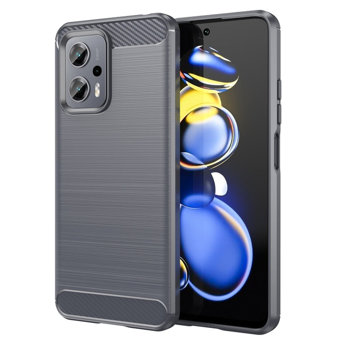 Estuche de TPU de fibra de carbono con textura cepillada, For Xiaomi Redmi Note 11E, For Xiaomi Redmi Note11T Pro 5G, For Xiaomi Redmi Note11T Pro+ 5G