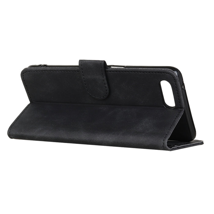 Estuche de cuero con tapa horizontal PU + TPU de textura retro con soporte y ranuras para tarjetas y billetera