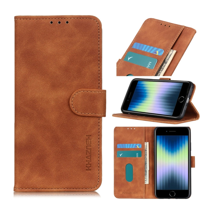 Estuche de cuero con tapa horizontal PU + TPU de textura retro con soporte y ranuras para tarjetas y billetera