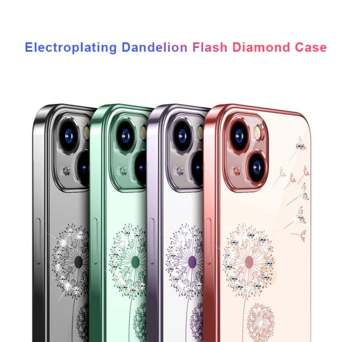 Caja del teléfono de TPU del diente de león del diamante de la galvanoplastia