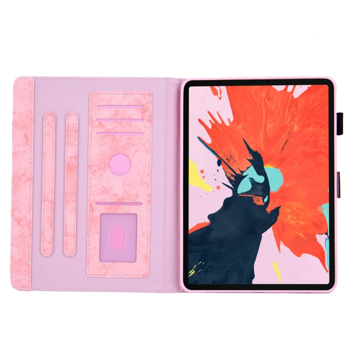 Para iPad Pro 11 (2020) Funda protectora de cuero para tableta con textura de tela estilo mármol con soporte y ranura para tarjeta