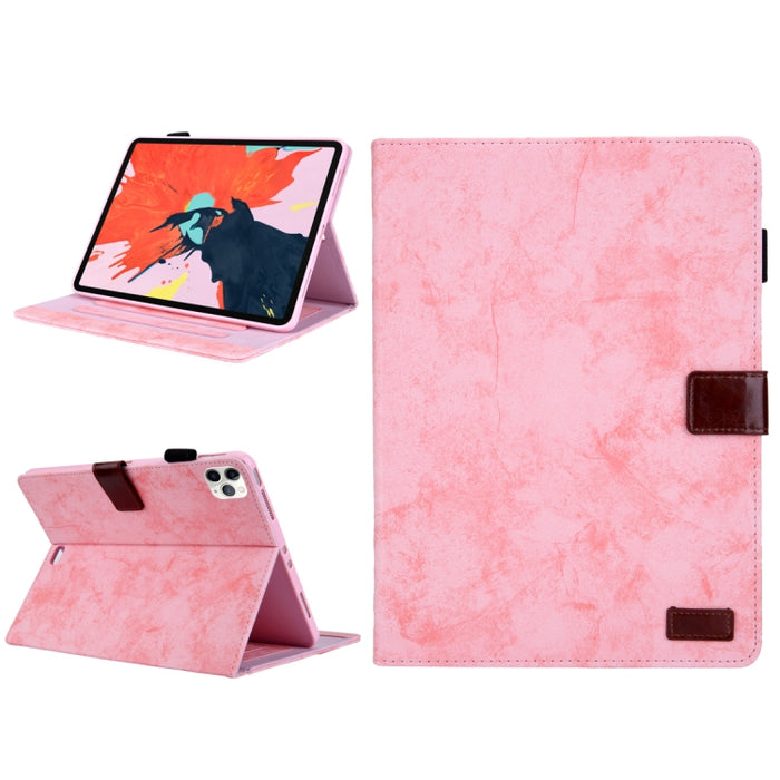 Para iPad Pro 11 (2020) Funda protectora de cuero para tableta con textura de tela estilo mármol con soporte y ranura para tarjeta
