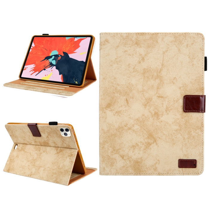 Para iPad Pro 11 (2020) Funda protectora de cuero para tableta con textura de tela estilo mármol con soporte y ranura para tarjeta