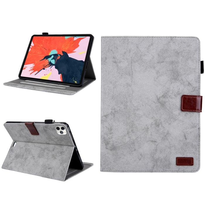 Para iPad Pro 11 (2020) Funda protectora de cuero para tableta con textura de tela estilo mármol con soporte y ranura para tarjeta