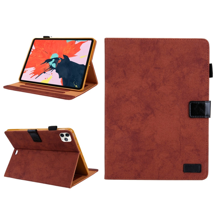 Para iPad Pro 11 (2020) Funda protectora de cuero para tableta con textura de tela estilo mármol con soporte y ranura para tarjeta