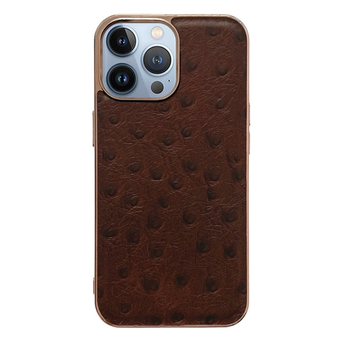 Estuche Nano de Textura de Avestruz de Cuero Genuino