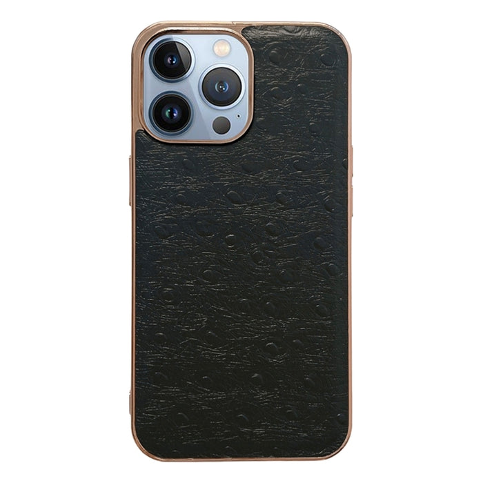 Estuche Nano de Textura de Avestruz de Cuero Genuino