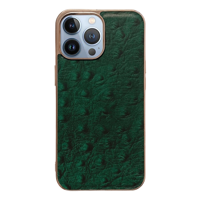 Estuche Nano de Textura de Avestruz de Cuero Genuino