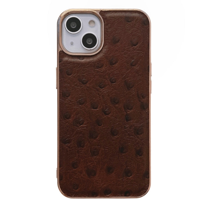 Estuche Nano de Textura de Avestruz de Cuero Genuino