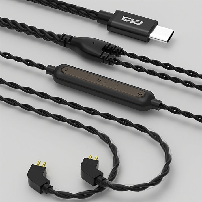 CVJ V6.TC Cable de auriculares de cobre sin oxígeno con decodificación digital tipo C de 1,25 m