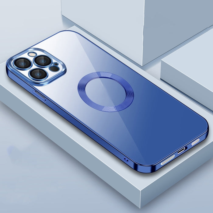 Estuche transparente para teléfono con película de lente plateada 9D