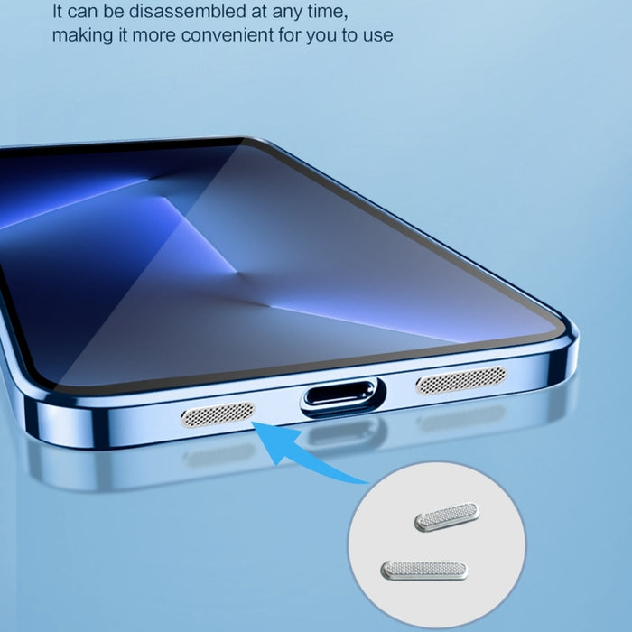 Estuche transparente para teléfono con película de lente plateada 9D