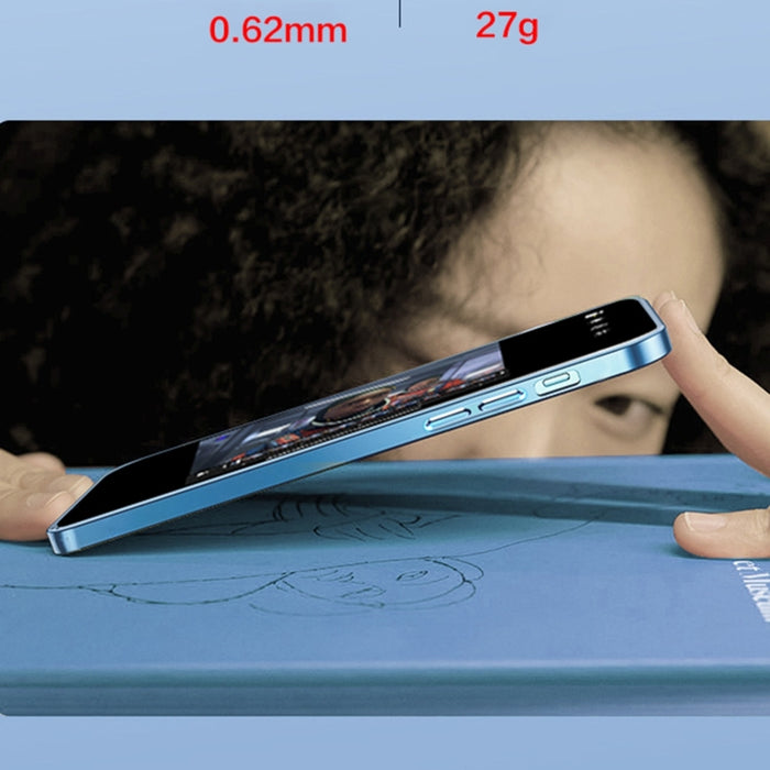 Estuche transparente para teléfono con película de lente plateada 9D