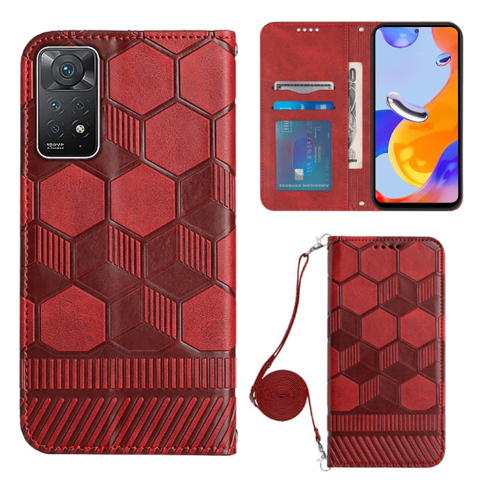 Caja magnética del teléfono de la PU de la textura del fútbol de Crossbody, For Nothing Phone 1, For Xiaomi Redmi 10A, For Xiaomi Redmi 10C/Redmi 10 India, For Xiaomi Redmi Note 11 Global/Note 11S 4G                                                     ...