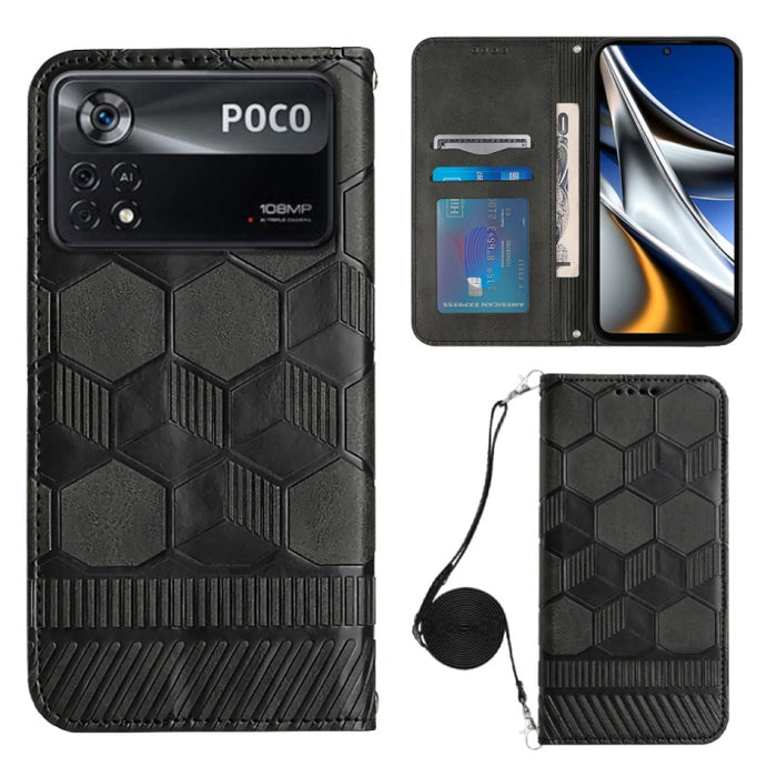 Caja magnética del teléfono de la PU de la textura del fútbol de Crossbody, For Nothing Phone 1, For Xiaomi Redmi 10A, For Xiaomi Redmi 10C/Redmi 10 India, For Xiaomi Redmi Note 11 Global/Note 11S 4G                                                     ...