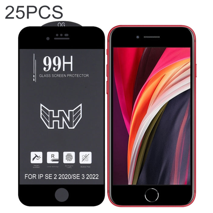 Película de vidrio templado de pantalla completa de arco grande de aluminio alto de 25 piezas, For iPhone 8 / 7 (25 PCS), For iPhone SE 2022 / SE 2020 (25pcs), For iPhone 11 Pro / XS / X (25 PCS), For iPhone 11 / XR (25 PCS)                            ...