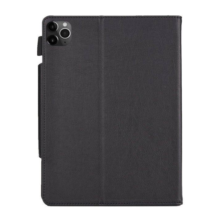 Para iPad Pro 11 (2020) y (2018) Big Metal Button Business Tablet PC Funda protectora de cuero con soporte y ranura para tarjeta y portafotos y billetera