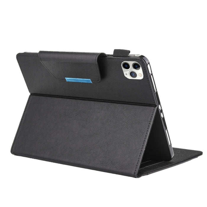 Para iPad Pro 11 (2020) y (2018) Big Metal Button Business Tablet PC Funda protectora de cuero con soporte y ranura para tarjeta y portafotos y billetera