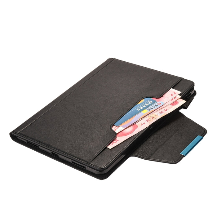 Para iPad Pro 11 (2020) y (2018) Big Metal Button Business Tablet PC Funda protectora de cuero con soporte y ranura para tarjeta y portafotos y billetera
