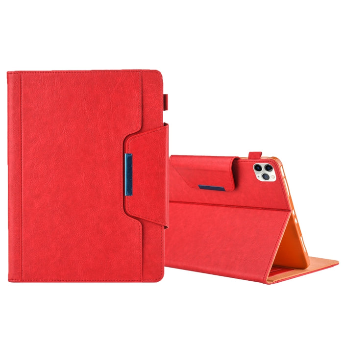Para iPad Pro 11 (2020) y (2018) Big Metal Button Business Tablet PC Funda protectora de cuero con soporte y ranura para tarjeta y portafotos y billetera