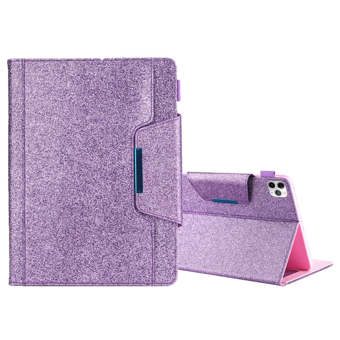 Para iPad Pro 11 (2020) y (2018) Big Metal Button Business Tablet PC Funda protectora de cuero con soporte y ranura para tarjeta y portafotos y billetera