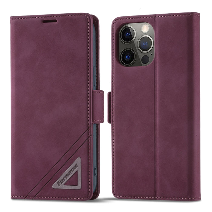 Estuche para teléfono de cuero con hebilla de doble cara Forwenw