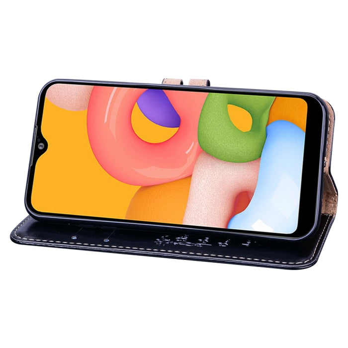 Estuche de cuero con tapa horizontal con textura de cera de aceite de estilo comercial, con soporte y ranuras para tarjetas y billetera, For Samsung Galaxy A01, For Samsung Galaxy A51, For Samsung Galaxy A71, For Samsung Galaxy A81 / Note 10 Lite      ...