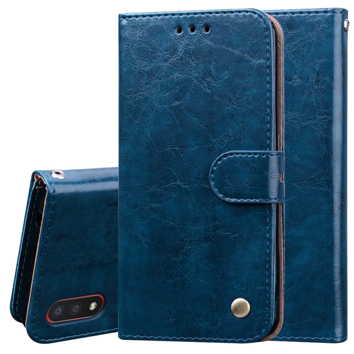 Estuche de cuero con tapa horizontal con textura de cera de aceite de estilo comercial, con soporte y ranuras para tarjetas y billetera, For Samsung Galaxy A01, For Samsung Galaxy A51, For Samsung Galaxy A71, For Samsung Galaxy A81 / Note 10 Lite      ...