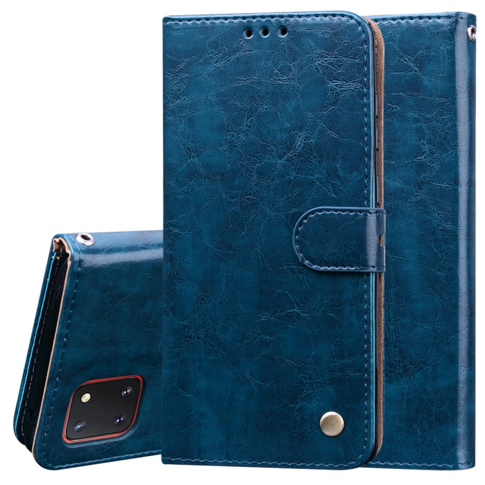 Estuche de cuero con tapa horizontal con textura de cera de aceite de estilo comercial, con soporte y ranuras para tarjetas y billetera, For Samsung Galaxy A01, For Samsung Galaxy A51, For Samsung Galaxy A71, For Samsung Galaxy A81 / Note 10 Lite      ...