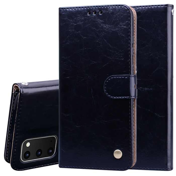 Estuche de cuero con tapa horizontal con textura de cera de aceite de estilo comercial, con soporte y ranuras para tarjetas y billetera, For Samsung Galaxy A01, For Samsung Galaxy A51, For Samsung Galaxy A71, For Samsung Galaxy A81 / Note 10 Lite      ...