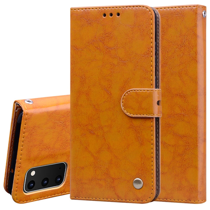 Estuche de cuero con tapa horizontal con textura de cera de aceite de estilo comercial, con soporte y ranuras para tarjetas y billetera, For Samsung Galaxy A01, For Samsung Galaxy A51, For Samsung Galaxy A71, For Samsung Galaxy A81 / Note 10 Lite      ...
