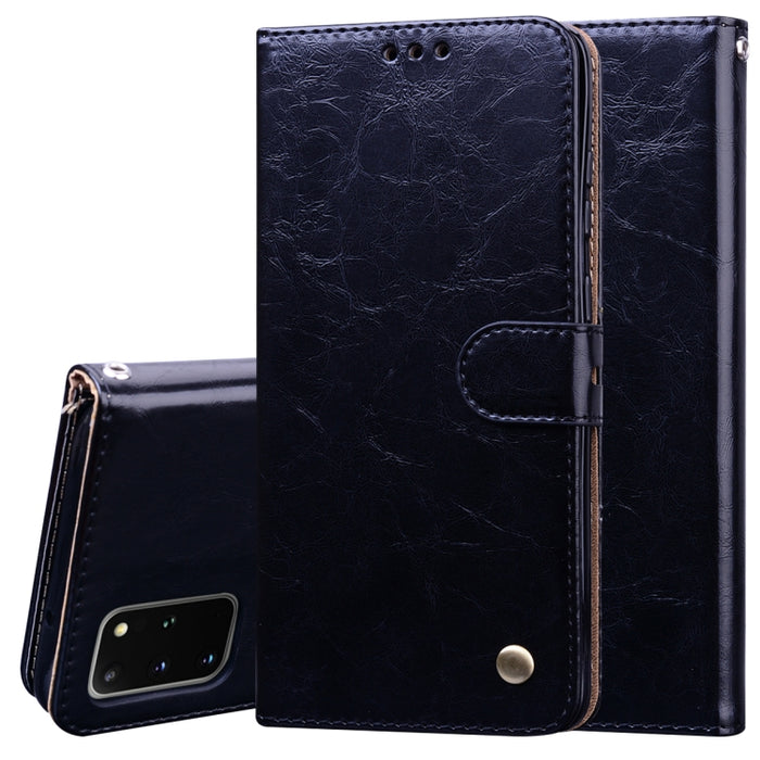 Estuche de cuero con tapa horizontal con textura de cera de aceite de estilo comercial, con soporte y ranuras para tarjetas y billetera, For Samsung Galaxy A01, For Samsung Galaxy A51, For Samsung Galaxy A71, For Samsung Galaxy A81 / Note 10 Lite      ...