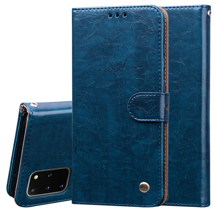 Estuche de cuero con tapa horizontal con textura de cera de aceite de estilo comercial, con soporte y ranuras para tarjetas y billetera, For Samsung Galaxy A01, For Samsung Galaxy A51, For Samsung Galaxy A71, For Samsung Galaxy A81 / Note 10 Lite      ...
