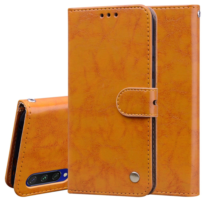 Estuche de cuero con tapa horizontal con textura de cera de aceite de estilo comercial, con soporte y ranuras para tarjetas y billetera, For Samsung Galaxy A01, For Samsung Galaxy A51, For Samsung Galaxy A71, For Samsung Galaxy A81 / Note 10 Lite      ...