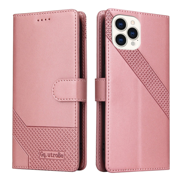 GQUTROBE Skin Feel Estuche magnético de cuero para teléfono