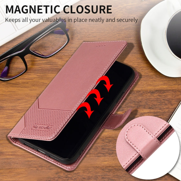 GQUTROBE Skin Feel Estuche magnético de cuero para teléfono