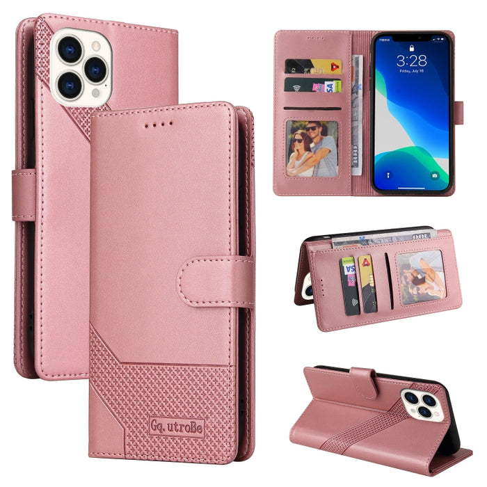 GQUTROBE Skin Feel Estuche magnético de cuero para teléfono
