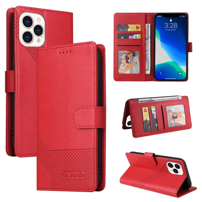 GQUTROBE Skin Feel Estuche magnético de cuero para teléfono