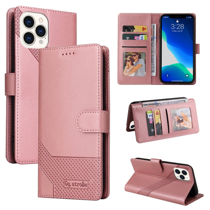GQUTROBE Skin Feel Estuche magnético de cuero para teléfono