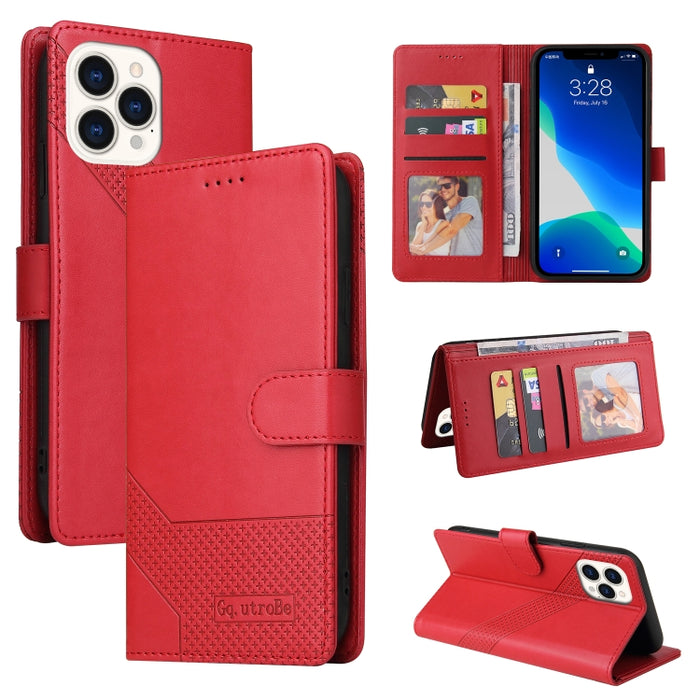 GQUTROBE Skin Feel Estuche magnético de cuero para teléfono