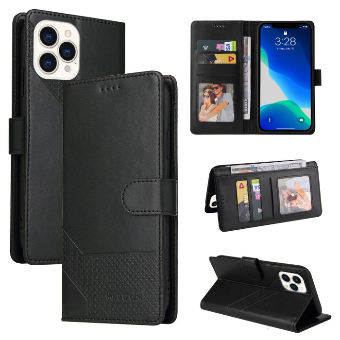 GQUTROBE Skin Feel Estuche magnético de cuero para teléfono