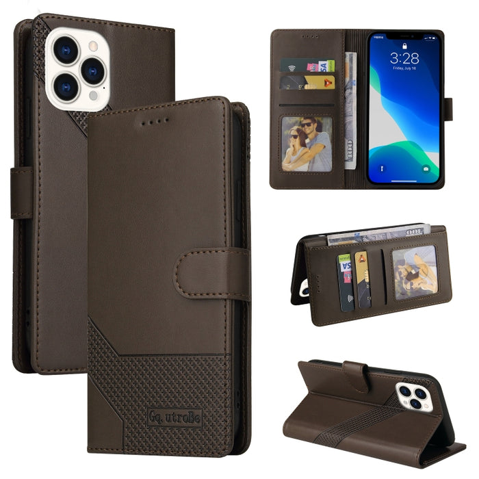 GQUTROBE Skin Feel Estuche magnético de cuero para teléfono